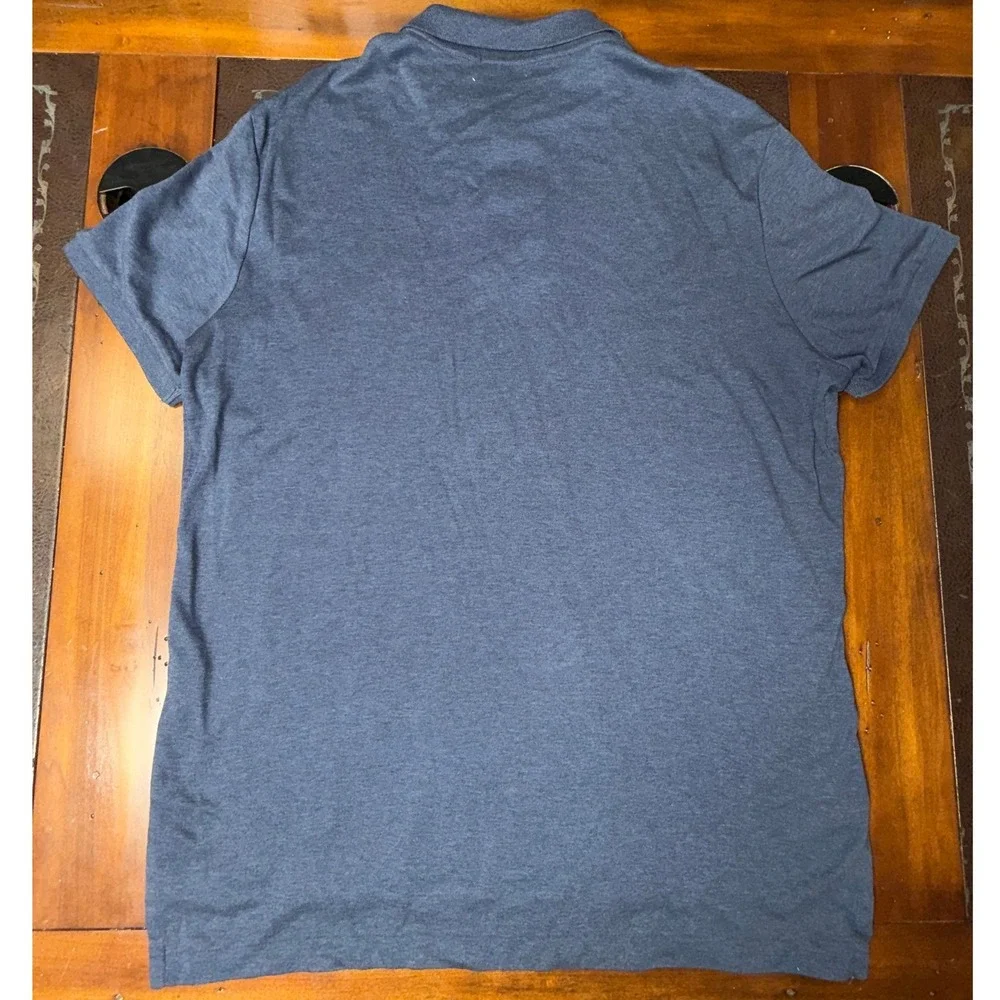 Polo Ralph Lauren Mens Large Blue Heather Pima Soft Touch Cotton Polo Shirt